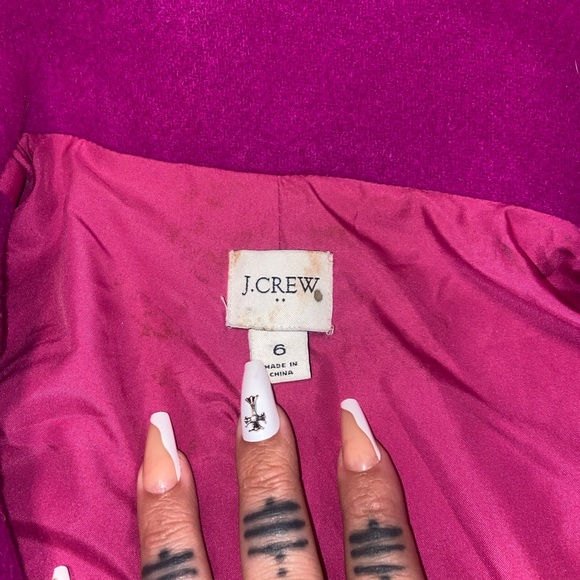 J. Crew Women's Fuchsia Wool Blend Pea Coat - Picture 4 of 5